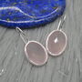 Rose Quartz Earrings: Silver Dangle Drop, Pink Gemstone, thumbnail 2 of 6