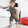 Personalised Stripy Baby Unisex Jumpsuit Sleeveless, thumbnail 4 of 8