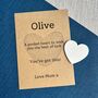 Good Luck Pocket Wooden Heart Card, thumbnail 1 of 3