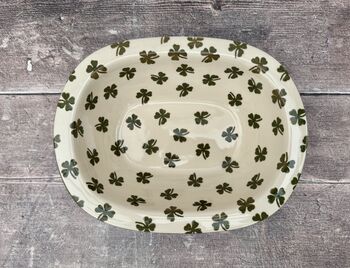 Four Leaf Clover Patterned Baking / Pie Dish, 24cm, 3 of 4