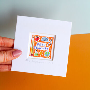 Best Teacher Personalised Mini Art Print, 3 of 10