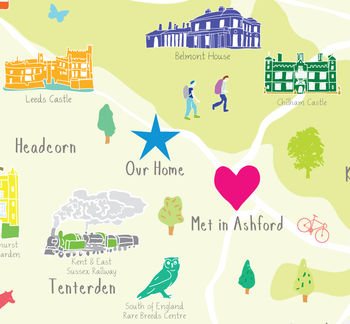Personalised Kent Map: Add Favourite Places, 3 of 4