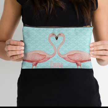 Pink Flamingo Personalised Make Up Bag, 2 of 2