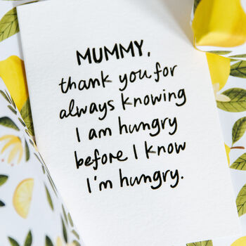 Personalised Funny “Knowing I’m Hungry” Card For Mummy Or Daddy, 5 of 7