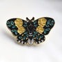 Butterfly Brooch With Green And Yellow Floral Details, thumbnail 2 of 4