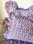 Block Printed Ruffle Cushion, thumbnail 1 of 3