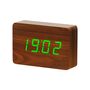 Brick Walnut Click Clock Green LED, thumbnail 1 of 6