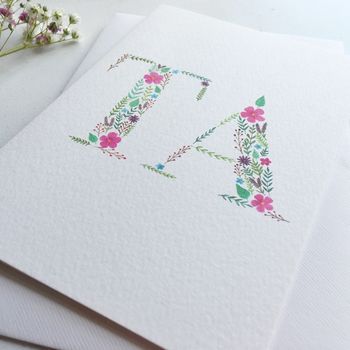 'Ta' Floral Greeting Card, 2 of 3