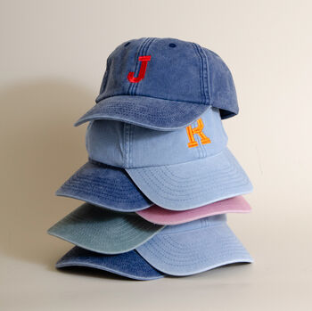 Custom Initial Embroidered Junior Vintage Cap, 6 of 12
