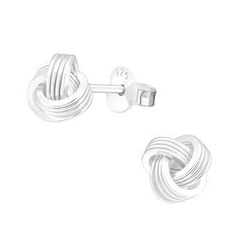 30th Birthday Silver Knot Earrings In A Gift Tin, 2 of 9