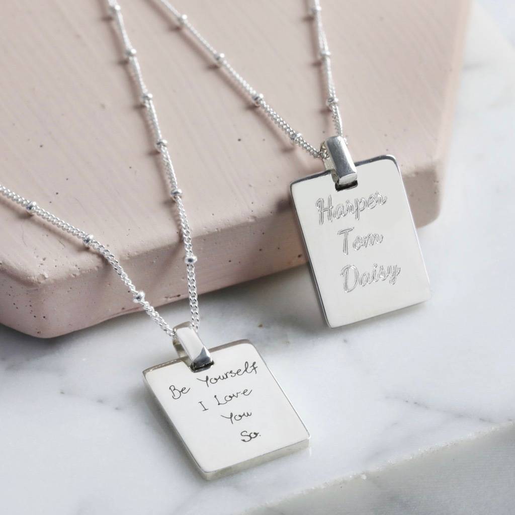 Personalised Sterling Silver Tag Necklace By Lisa Angel