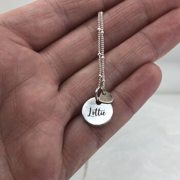 Personalised Silver And 9ct Solid Gold Heart Necklace, 3 of 12