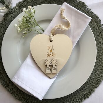 Personalised Bride And Bride Wedding Heart, 2 of 4