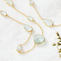 Aquamarine Pebble Gold Plated Silver Chain Necklace, thumbnail 4 of 9