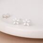 Sterling Silver Daisy Micro Stud Earrings – 4mm, thumbnail 1 of 7