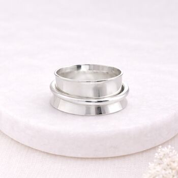 Personalised Sterling Silver Single Spinner Ring – 8mm, 3 of 7