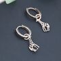Sterling Silver Giraffe Huggie Hoop Earrings, thumbnail 4 of 12
