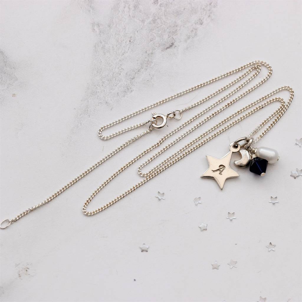 Reach For The Moon Charm Necklace By Bish Bosh Becca ...