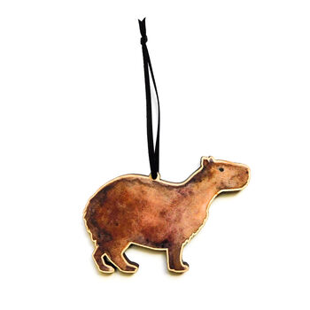Chill Capybara Wooden Hanging Decoration, 2 of 4