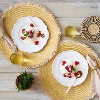 Woven Straw Gold Circular Placemats, 4 of 5