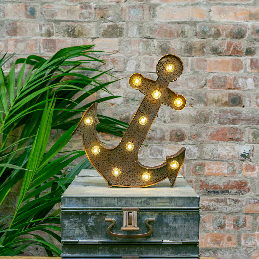 Large Rusty Anchor LED Light, 1 of 6