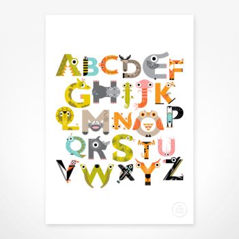 Alphabet Wall Print Gift Set, 5 of 5