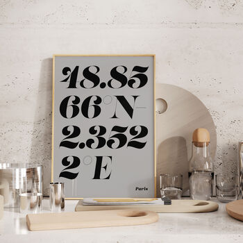 Personalised Neutral Modern Coordinates Print, 2 of 7