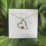 Poppy Red Flower Heart Pendant Necklace, thumbnail 3 of 4