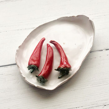 Gifts For Foodies: Handmade Ceramic Chillies Dish, 5 of 7