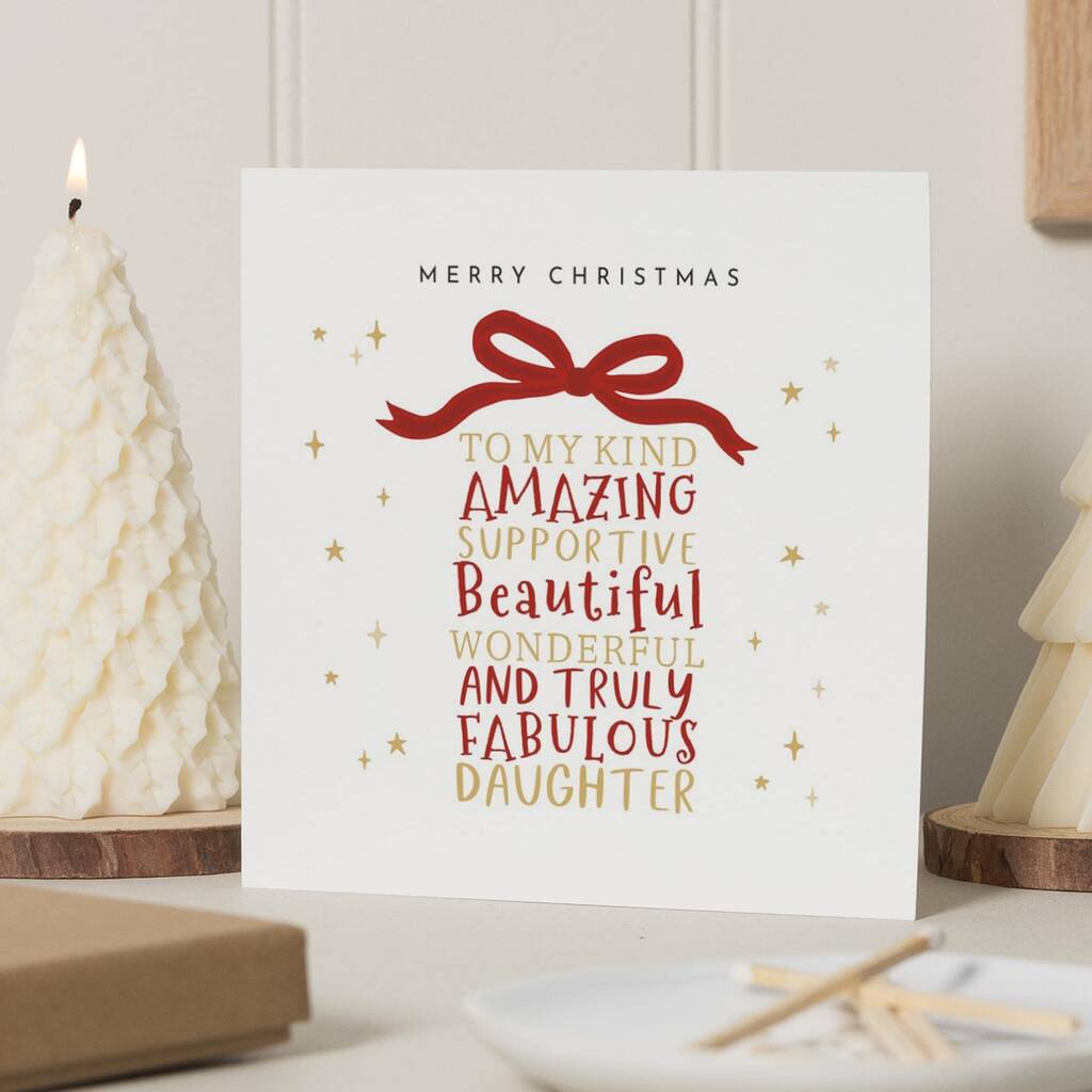 Personalised Merry Christmas Card For Daughter, 1 of 7