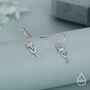 Sterling Silver Lily Flower Drop Earrings, thumbnail 4 of 11