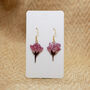 Rose Bud Pressed Flower Silver Or Gold Earrings, thumbnail 8 of 11