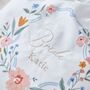 Personalised Wildflower Wedding Embroidered Keepsake Drawstring Bride Bag, thumbnail 2 of 3