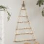 Wooden Hanging Christmas Tree With Star And Lights, thumbnail 1 of 4