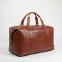 Tan Leather Holdall, Flight Bag, Gym Bag, thumbnail 2 of 6