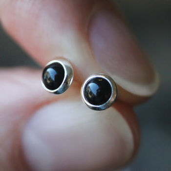Tiny Sterling Silver Gemstone Earrings, 4 of 7