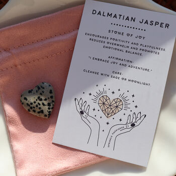 Dalmatian Jasper Crystal Heart For Protection, 2 of 6