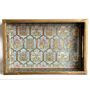 Luxury Wood Lacquer Coated Serving Tray, Indian Printed Serveware, thumbnail 2 of 9