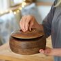 Large Carved Mango Wood Bowl With Lid, thumbnail 3 of 8