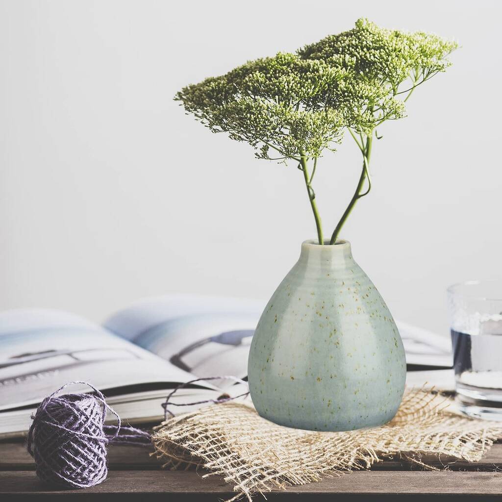 Set Of Two Blue Ceramic Vase For Flower By Momentum