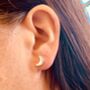 Moon Stud Earrings In Sterling Silver, thumbnail 1 of 2
