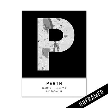 Perth Scottish City Map Wall Art Print, 8 of 9