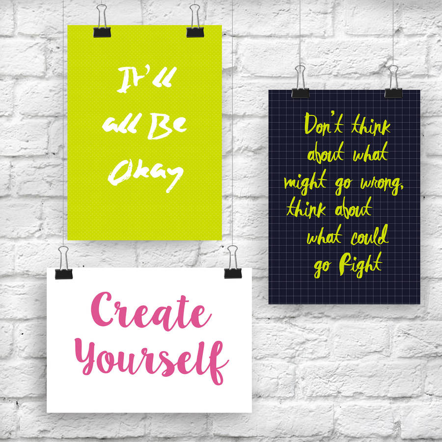 Set Of Three Inspiring Quote Prints By Wild Living