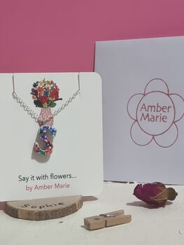 Custom Floral Letter Necklace Gift Choose Your Colour, 9 of 12