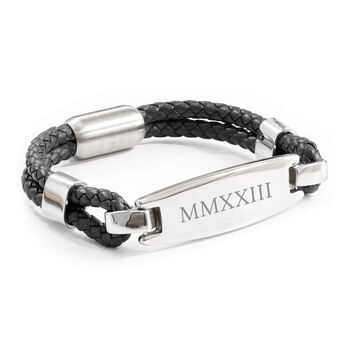 Personalised Men's Leather ID Bracelet, 8 of 10