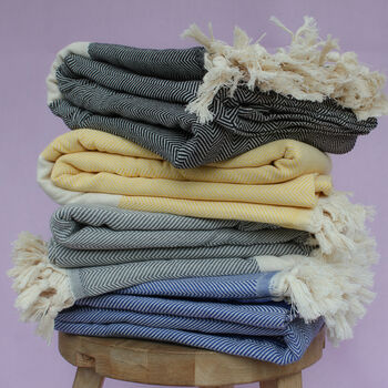 Herringbone Soft Cotton Blanket, Personalised Gift, 9 of 12