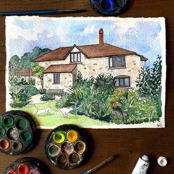 Personalised House Illustration In Watercolour, 3 of 10