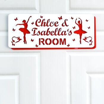 Personalised Ballerina And Butterfly Childs Door Sign, 6 of 11