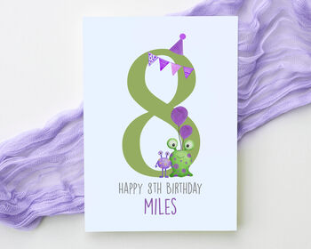 Personalised Children's Birthday Card Monsters, 4 of 4