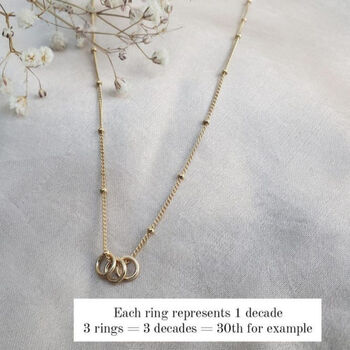 14k Gold Filled Milestone 30 40 50 60 70 80 90 Birthday Necklace, 2 of 9